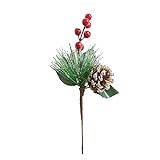 Tanant Künstliche Beerenspieße, Tannenzapfen, Zweige mit Beeren, Tannenzapfen für Weihnachtsdekoration, Basteln, Geschenkverpackung, Blumenarrangements, Kränze, Feiertage, Blumendekoration (A4)