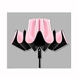 WINON Abstoßung Regenschirm Winddicht doppelt entlüfteter vollautomatischer Regenschirm groß mit LED-Lights12 Knochen Anti Wind Burst Regenschirme Umbrella Regenschirm (Color : C)