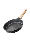 Fesha kleine Pfanne Induktion, Antihaft Bratpfanne 20 cm, Nonstick Granit Pfanne, Omelette Pfanne mit Bakelitgriff, Stone Frying Pan für Gasherd Induktion (Grau, 8-Zoll)