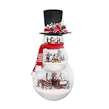 Ulapithi Weihnachten transparenter Schneeball, Weihnachtsornamente, klare Ornamentkugeln, weihnachtlicher transparenter Schneeball mit Hut, klare Ornamente zum Basteln befüllb