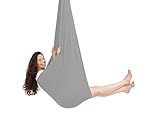 HOMFLOW Indoor Therapieschaukel for Kinder Indoor Schaukel Stuhl Schaukeltuch Sensorische Kinder Schwingen Hängematte for Autismus, ADHS, Asperger (Color : Light Gray, Size : 100x280CM/39x110in)
