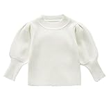 Kleinkind Baby Volltonfarbe Lang Lanternarmeln Knit Pulli Oberteile Mädchen Männlich Casual Loose Rundhals Warm Pullover Tops Little Kid Bequem Leicht T-Shirt Kind Freizeit Bluse Tunika Sweater T