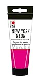 Marabu 12660050334 - New York Neon, Neonfarbe neon pink 100 ml,schwarzlichttauglich, auf Wasserbasis, lichtecht, wetterfest, schnell trocknend, zum Pinseln und Tupfen auf saugenden Untergrü