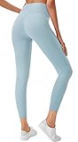 FEOYA Sport-Leggings, Damen, Yogahose, Mädchen, hohe Taille, Sportkleidung, Damen, Fitness, Leggings, Anti-Cellulite, Push Up Gr. 42, 2 Wassergrü