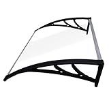 YERT Türüberdachung Markise Kunststoff Fenster Türmarkise Vordach Schwarz Halterung Tür/Veranda/Fenster Regenschutz für Fenster Garten Terrasse Veranda (Color : Black, Size : Optional)