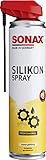 SONAX SilikonSpray mit EasySpray (400 ml) schmiert, pflegt und schützt langanhaltend Gummi-, Kunststoff-, Holz- und Metallteile | Art-Nr. 03483000