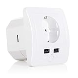 UseeLink WiFi Smart Socket, 1 Steckdose und 2 USB-Anschlüsse, Fernbedienung, Timing, Kein Hub Erforderlich, Kompatibel mit Alexa Echo und Google H