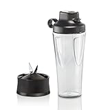 Bosch Set ToGo-Flasche MMZBTK1B, Smoothie-ToGo-Flasche 0,6 L, bruchsicher, Messer, mit Deckel, spülmaschinengeeignet, passend für OptiMUM Küchenmaschine, VitaPower Serie 4 und VitaPower Serie 2