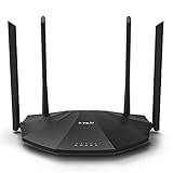 Tenda AC19 WLAN Router DualBand Gigabit Router, （AC2100 2.4 GHz 300Mbps, 5GHz 1733Mbps, 4 Gigabit LAN Ports, USB 2.0, MU-MIMO, App Steuerung, Für Glasfaser, IPV6) Schw