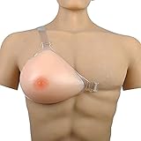 Falsche Brüste Realistisch Bust Enhancer mit einem Gurt, Cross-Dresser Silikon Fake Brust BH Strap Fake Brüste Falsche Künstliche Brust Formen für Mastektomie (Color : Natural Skin, Größe : XS)