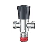 Wegeventil Mit Spindel 3-Wege G1 / 2 Metall-T-Ventil für Bidet-T-Stecker Wasser-Umlenkventil-Duscharm-Umlenkventil Duschumstellventil Aus Messing (Color : Silver, Size : G1/2)