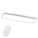 EGLO LED Deckenleuchte Bottazzo, Deckenlampe 100x25 cm, Panel ultraflach aus Aluminium und Kunststoff in Weiß, mit Fernbedienung dimmbar, Farbtemperaturwechsel (warmweiß – kaltweiß ), Wohnzimmerlamp