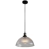 Retro Industrielle Deckenleuchte Hängelampen Kronleuchter klar Halbrund Glas Schirm 1-Light Chancelling lights celling lights lig