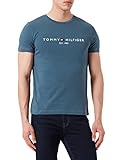 Tommy Hilfiger Herren Tommy Logo Tee T-Shirt, Charcoal Blue, XL