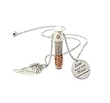 Lddpl Asche Unisex Edelstahl Schmucketui Halter Zylinder Asche Urne Anhänger Flügel Charm Feuerbestattung Memorial Halsk