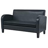 SANON Sofa Couch Mit Schlaffunktion 2-Sitzer-Sofa InnenmöBel-Set Sofas & Couches Mit Verstellbaren Armlehnen Wohnzimmersofa Aus Kunstleder Schw