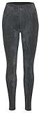 Piarini Winter-Leggings mit Teddy-Innenfleece - Thermo-Leggings extra kuschelig warm in Anthrazit Gr.S-M