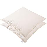 2 x 80x80 Feder Kopfkissen (echte Federn) robust & formstab