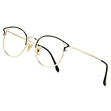 Cyxus Blaulichtfilter Brille Damen mit Katzenauge, Rund Mode Vintage Brille Ohne Stärke, Anti Schädliches Blaulicht UV400 von Handy, Computer,schwarz G