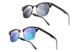 UrbanSky Sonnenbrille „D.B.“ für Damen und Herren - 2er-Pack - polarisiert (Schwarz:Blau/Silber verspiegelt)