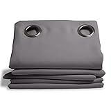 Moondream 2-in-1 Thermo-Vorhang Winter & Sommer, Isolierung gegen Kälte/Hitze & Verdunkelung, Patentierte Technologie, Oeko-Tex®, Grau - Stratus, 140 x 180 (BxH) cm, Ösen (1 Vorhangschal)