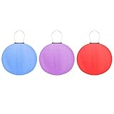 ibasenice Led Solar Lampions Chinesische Laterne: 3 Stücke Gartenlampion Dekoleuchte Hängende Lampen Asiatischer Lampion Hängelaterne Solarlampen Kugel Gartenbeleuchtung für Außen Garten Terrasse H
