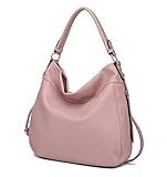 MKF Fashion Hobo Tasche für Damen - PU Leder Top Griff Handtasche Geldbörse - Crossbody Schultergurt Lady Pocketbook, Pink (Delkis Mauve Pink), Larg