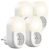 Luminea Home Control Smartsteckdose: 4er-Set WLAN-Steckdose mit LED-Nachtlicht, App & Sprachsteuerung, 16 A (Smart-WLAN-Steckdose)