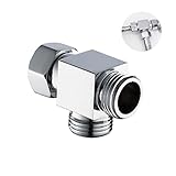 3 Wege 1/2' Messing Absperrventil T-Stück/Verteiler für Eckventile Umsteller aus Badezimmer Dusche Dusche T Adapter Poliertes Messing Verchromt für Toiletten Badezimmer Küche Waschbecken B