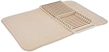 Umbra Udry Geschirr Abtropfgestell und Mikrofaser Abtropfmatte – Faltbar, Platzsparend und Leicht Verstaubar, 61 x 45.7 cm, Hellbeig