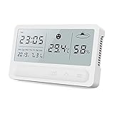 ELXSZJ XTZJ Wetterstationen Wireless Indoor Outdoor Thermometer Temperatur- und Luftfeuchtigkeitsmonitor Funkwetterstation Takt Thermometer mit LCD-Display