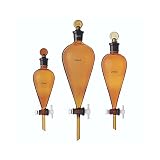 BQFLZY Glasabscheidung Trichter Bernstein-Sektionsrichter Borosilikatglas Schwere Wand Konische transparente Sektortrichter mit 24/29 Gelenke 125ml / 250ml / 500