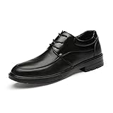 MTnoble Loafers Casual Loafer for Männer Echtes Leder Slip auf Schürze Zehen Stretchschuhe Block Ferse Slip Widerstanter Lace-up Müßiggänger Feste Farbe Flexible Oberheb