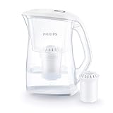 Philips AWP2970 Wasserfilter-Karaffe gegen Kalk, Chlor, Bakterien, Mikro-Plastik, Schwermetall, Filter mit Aktivkohle, U