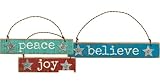 Coastal Farmhouse Peace-Joy Believe Holz-Buchstabenschild, 3er-Set, perfekt für Weihnachten, Urlaub, Dekoration, Innen-Baumschmuck, Heimdek