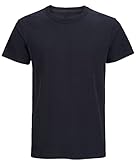 COSAVOROCK Herren Dicke Schwere Baumwolle T-Shirts (XXL, Schwarz)