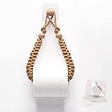 Toilettenpapierhalter 0hne Bohren - funvce Vintage Jute Seil Klopapierhalter, Selbstklebender WC Papier Halterung Stehend für Baddekorationen, Küche H