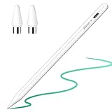 Mixoo Stylus Stift für iPad Aktiver Stylus Pen für Touchscreen Wiederaufladbarer Tablet Stift mit Zwei 1,2mm Spitze,Kompatibel mit iPad/Pro/Mini/Air/ iPhone,Samsung,Android Tablets Smartphone (Weiß)