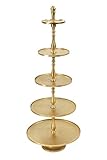 Etagere xxxl 5 stöckig Metall Gold / Etagere 5 Etagen aus Aluminium Metall Gebäckschale Obstschale 158cm / Weihnachtsdeko Gold/ etagere groß