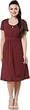 Timeless London Damen Kleid Mavis Bubikragen A-Linie Dress Rot M