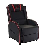 Mendler Fernsehsessel HWC-D68, HWC-Racer Relaxsessel TV-Sessel Gaming-Sessel, Kunstleder - schwarz/