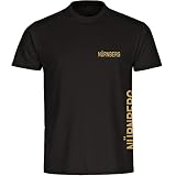 VIMAVERTRIEB® Herren T-Shirt Nürnberg - Brust & Seite - Druck:Gold metallik - Shirt Männer Fußball Fanshop Fanartikel - Größe:4XL schw