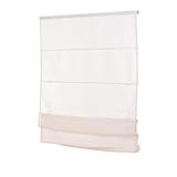 Ventanara Raffrollo ohne Bohren Creme Klemmfix Raffgardine inklusive Montagematerial 110 x 130