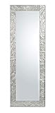 MO.WA Spiegel Lehnspiegel Wandspiegel Modern Rahmen Kiefernholz Silber cm. 50x145. Flurspiegel Schlafzimmer Eingangspieg