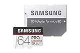 Samsung MB-MJ64GA/EU PRO Endurance 64 GB microSDXC UHS-I U1 Speicherkarte inkl. SD-Adapter Schwarz/Weiß