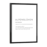 artboxONE Poster mit schwarzem Rahmen 18x13 cm Typografie Alpenglühen Definition - Bild alpeng