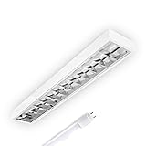 ELG Leuchten LED Rasteranbauleuchte 150cm 24 Watt 4000lm 6500K Tageslicht Daylight Büroleuchte Deckenleuchte Rasterleuchte Deckenlampe Bürolampe optional Pendelleuchte (LED/6500K)