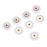 8 stücke Nylon & Messing Dusch Tür Rollen Rad Badezimmer Glasschiebetür Rollenlager Riemenscheibe Radlauf Türen Hardware 18mm (Outer Diameter : 18mm, Roller Width : 5mm)