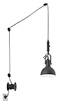 Trio Leuchten Pendelleuchte Carlotta 305170132, Metall Schwarz matt, 6 Meter Kabel, exkl. 1x GU10