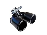 CARTUNER® Auspuffblende 451 Edelstahl schwarz matt Black Edition Doppelendrohr Endrohrblende Auspuff Blende Endrohr Sportausp